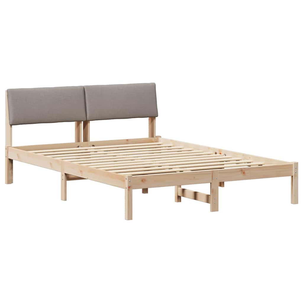 Okvir kreveta Smeđa i taupe 140 x 190 cm Masivna borovina