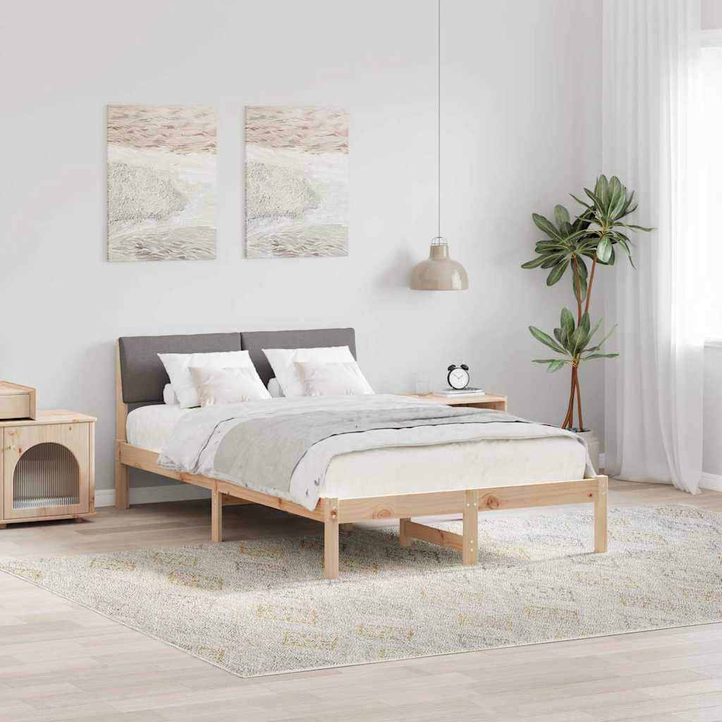 Okvir kreveta Smeđa i taupe 120 x 190 cm Masivna borovina