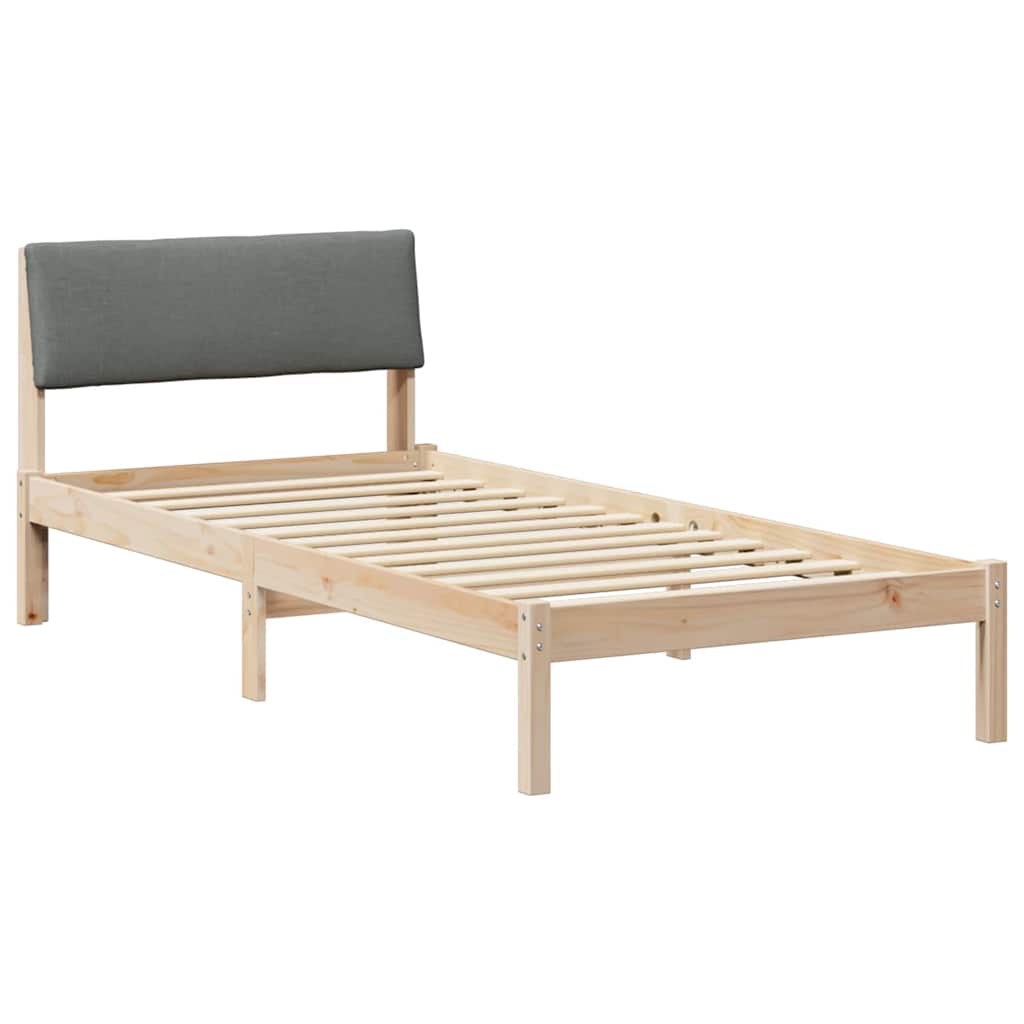 Okvir kreveta smeđe i tamnosivo 100 x 200 cm Masivna borovina