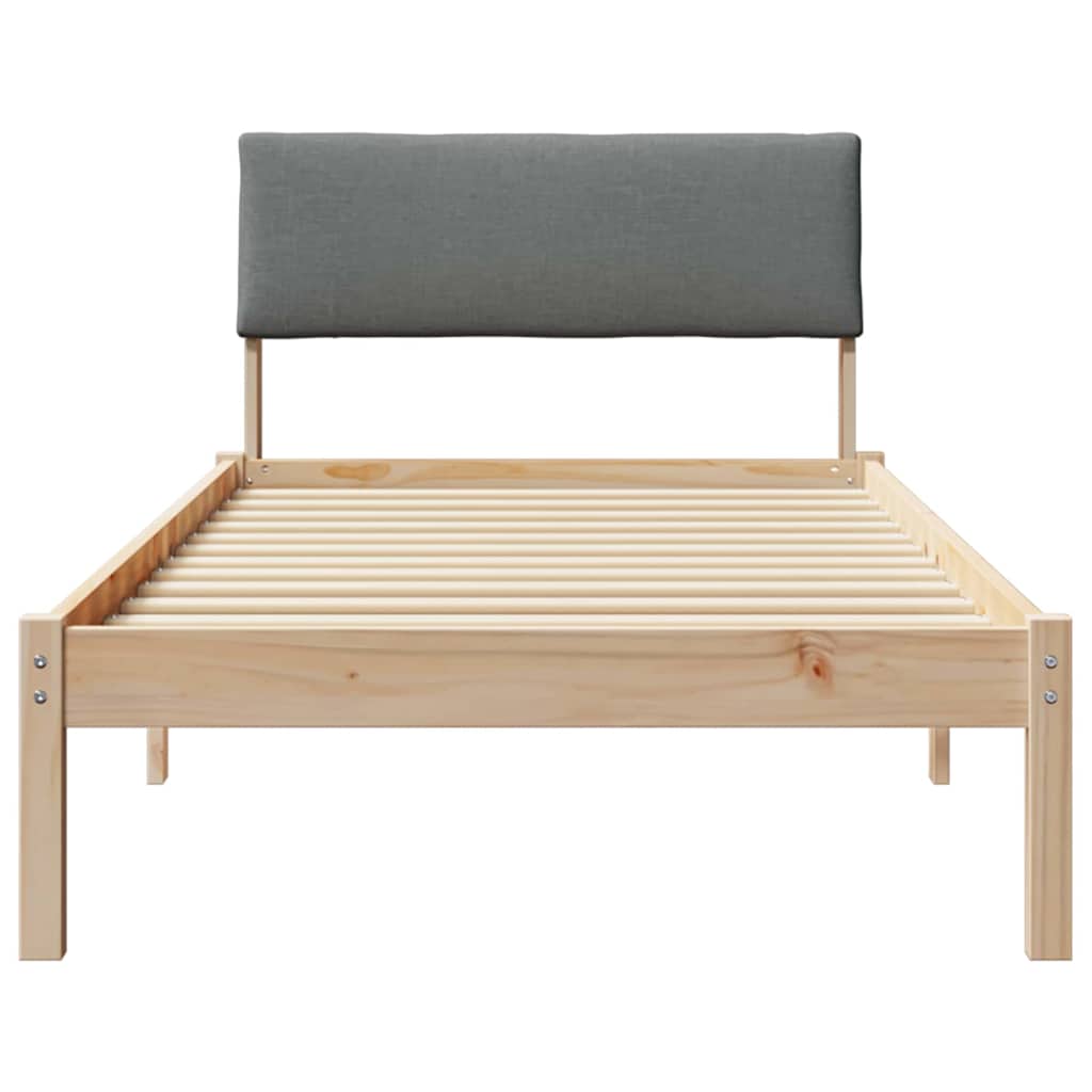Okvir kreveta smeđe i tamnosivo 100 x 200 cm Masivna borovina