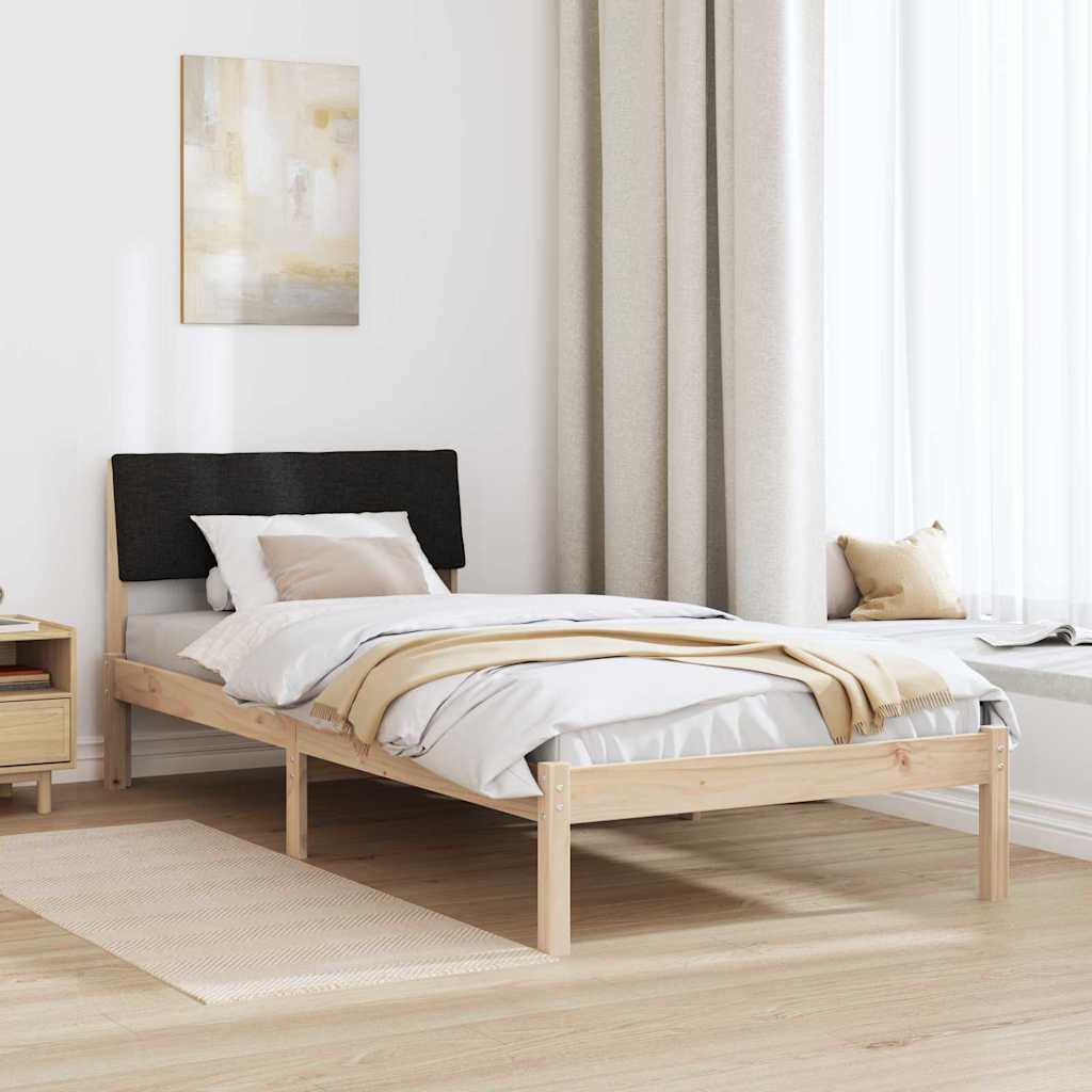 Okvir kreveta Smeđa i crna 100 x 200 cm Masivna borovina