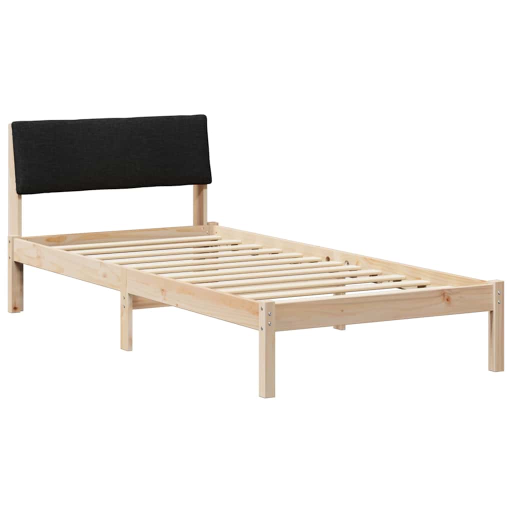 Okvir kreveta Smeđa i crna 100 x 200 cm Masivna borovina