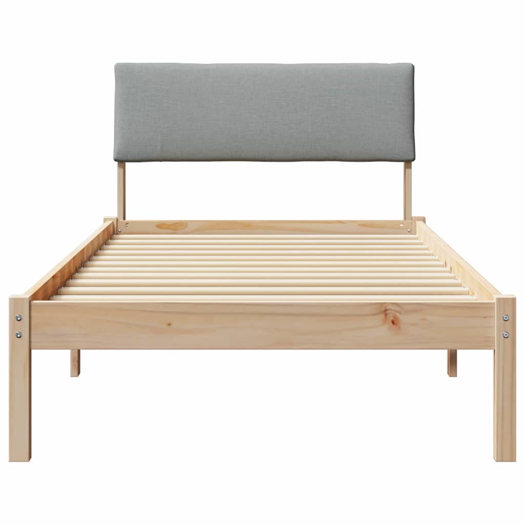Okvir kreveta s uzglavljem Smeđa i svijetlo siva 90 x 200 cm