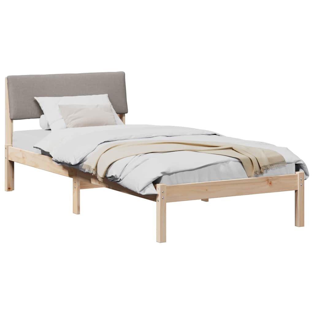 Okvir kreveta Smeđa i taupe 90 x 200 cm Masivna borovina