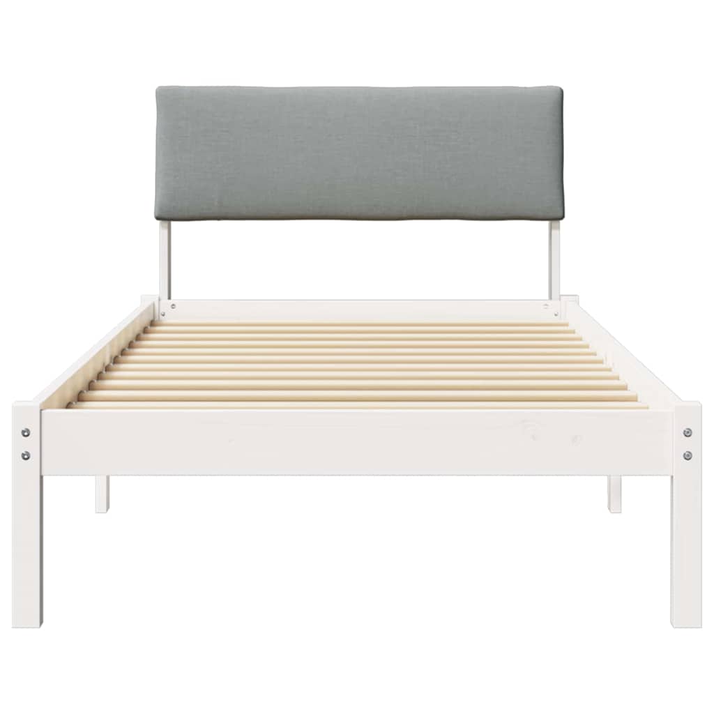 Okvir kreveta s uzglavljem Bijela i svijetlosiva 90 x 200 cm