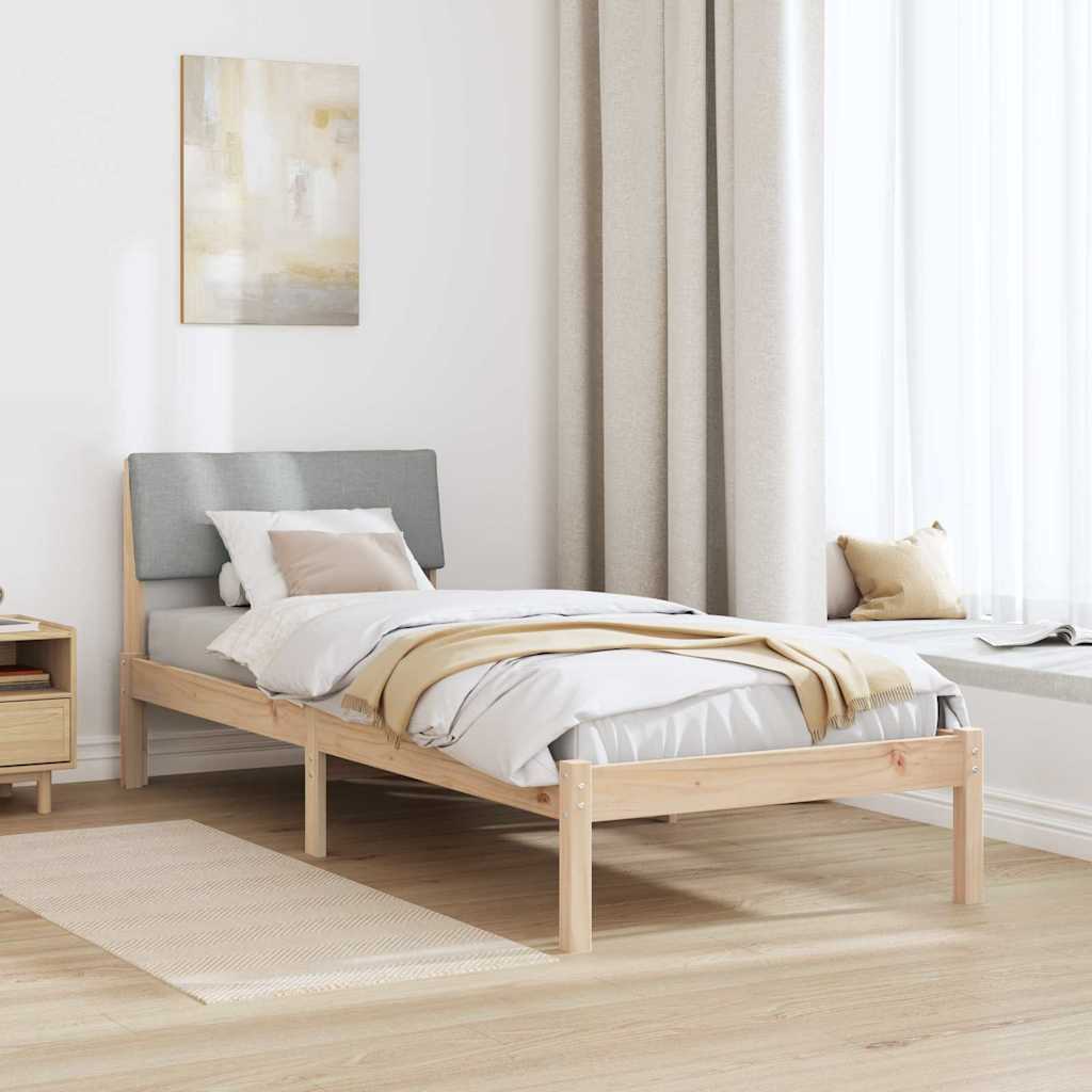 Okvir kreveta s uzglavljem Smeđa i svijetlo siva 80 x 200 cm