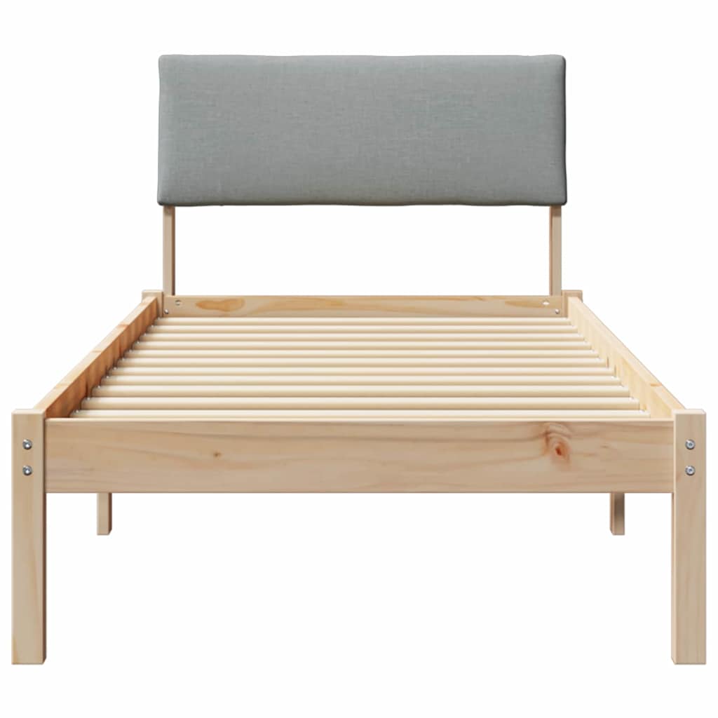 Okvir kreveta s uzglavljem Smeđa i svijetlo siva 80 x 200 cm