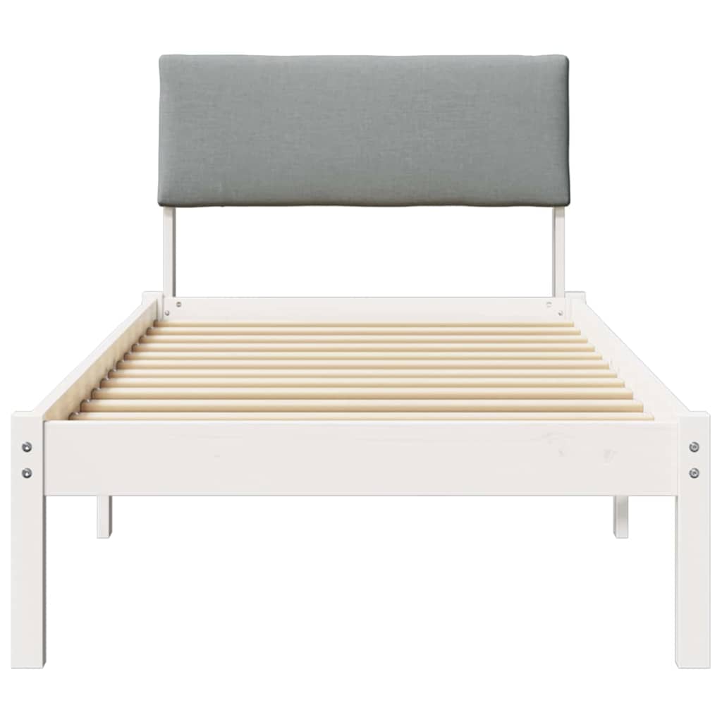 Okvir kreveta s uzglavljem Bijela i svijetlosiva 80 x 200 cm