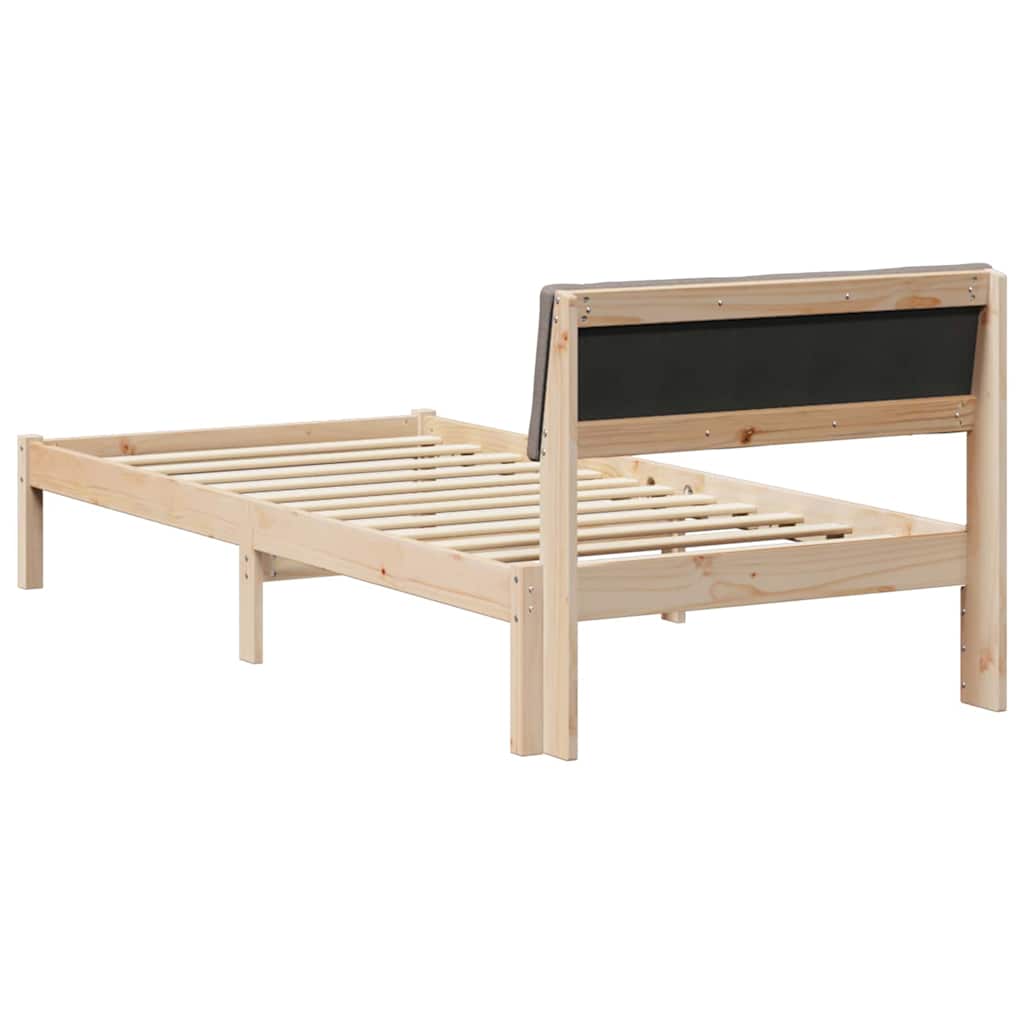Okvir kreveta Smeđa i taupe 90 x 190 cm Masivna borovina