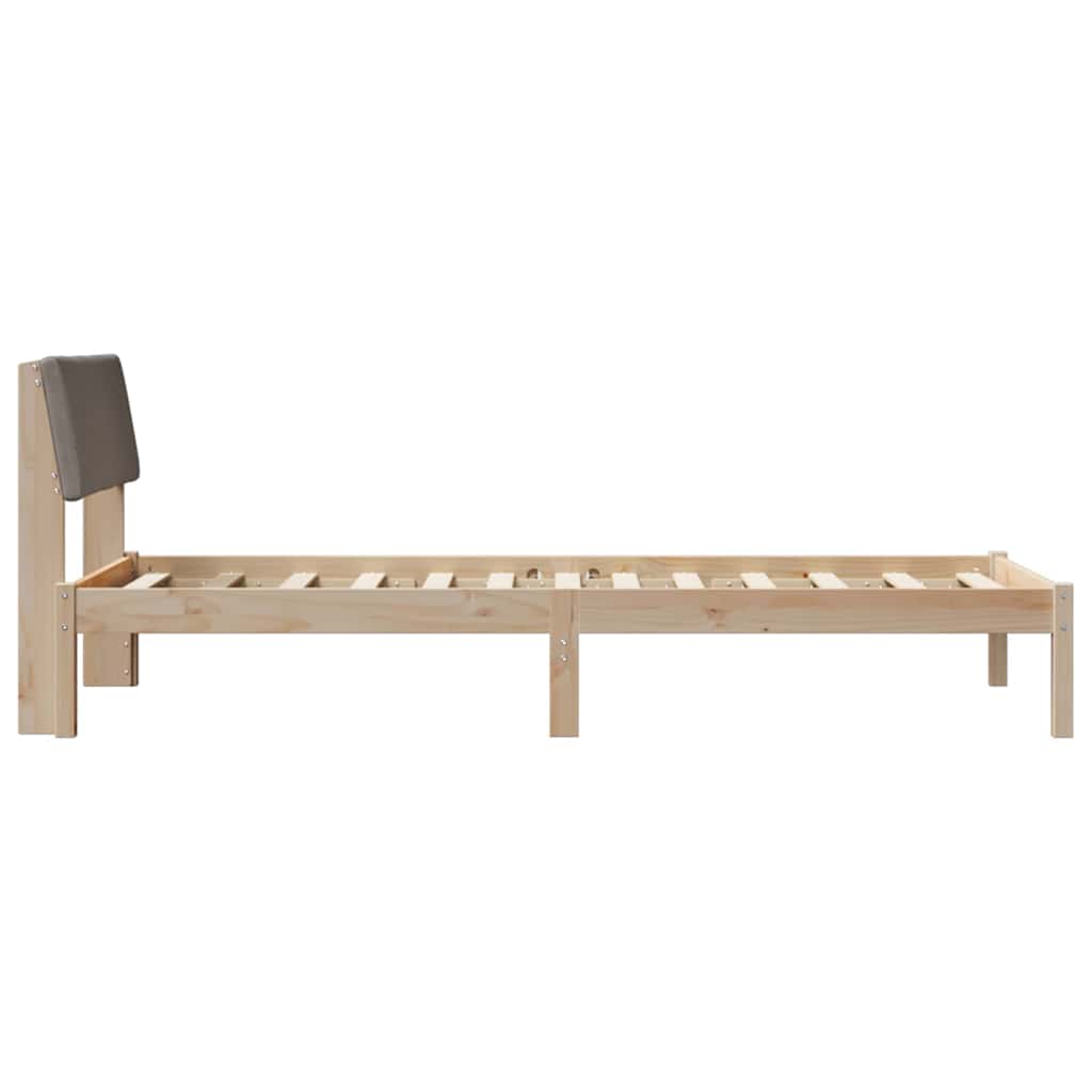 Okvir kreveta Smeđa i taupe 90 x 190 cm Masivna borovina