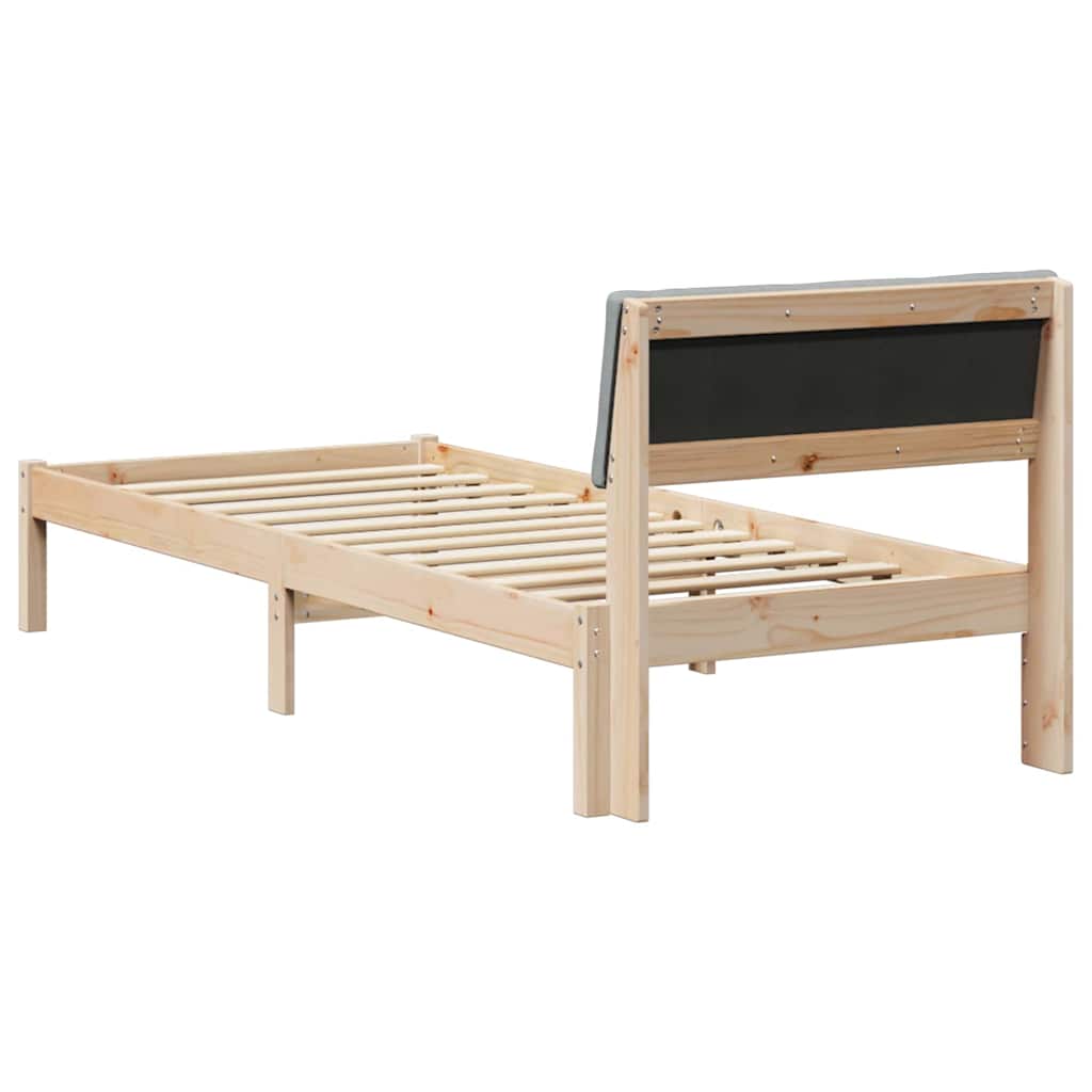 Okvir kreveta s uzglavljem Smeđa i svijetlo siva 75 x 190 cm