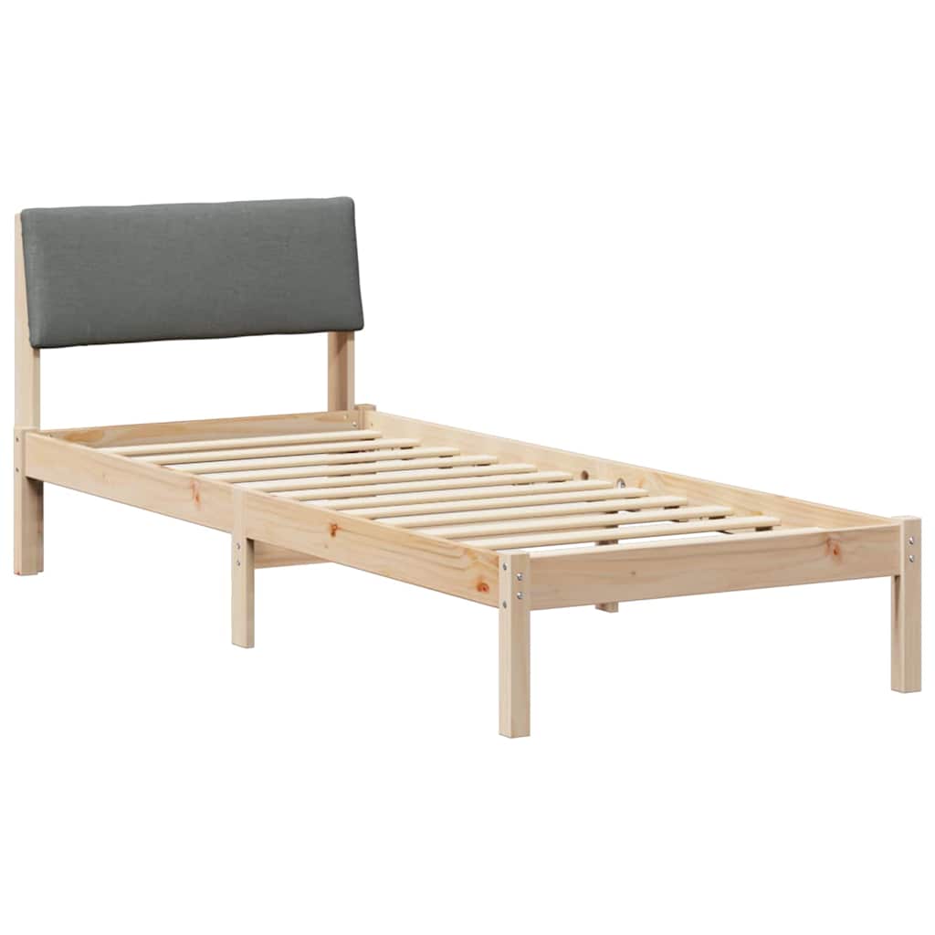 Okvir kreveta smeđe i tamnosivo 75 x 190 cm Masivna borovina