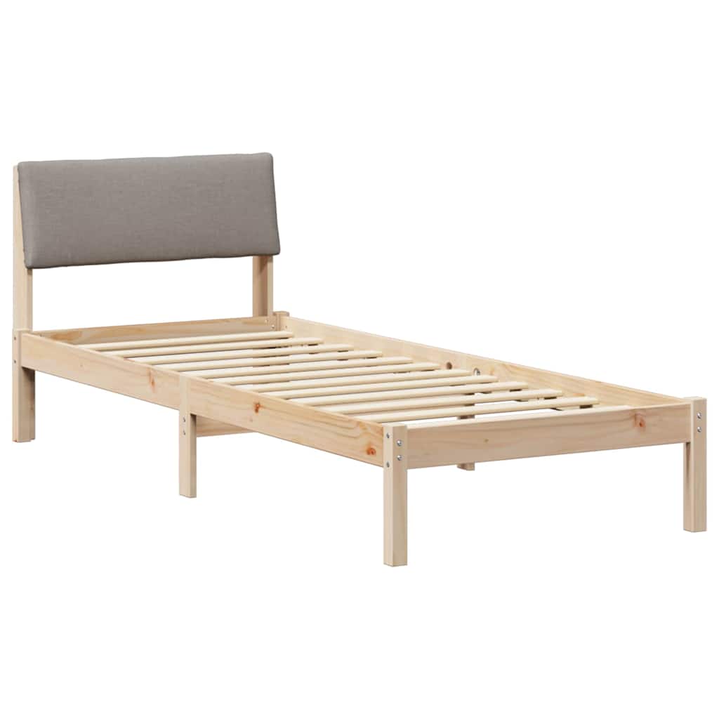 Okvir kreveta Smeđa i taupe 75 x 190 cm Masivna borovina
