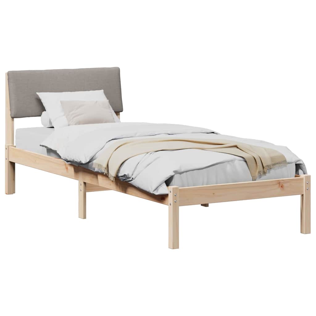 Okvir kreveta Smeđa i taupe 75 x 190 cm Masivna borovina