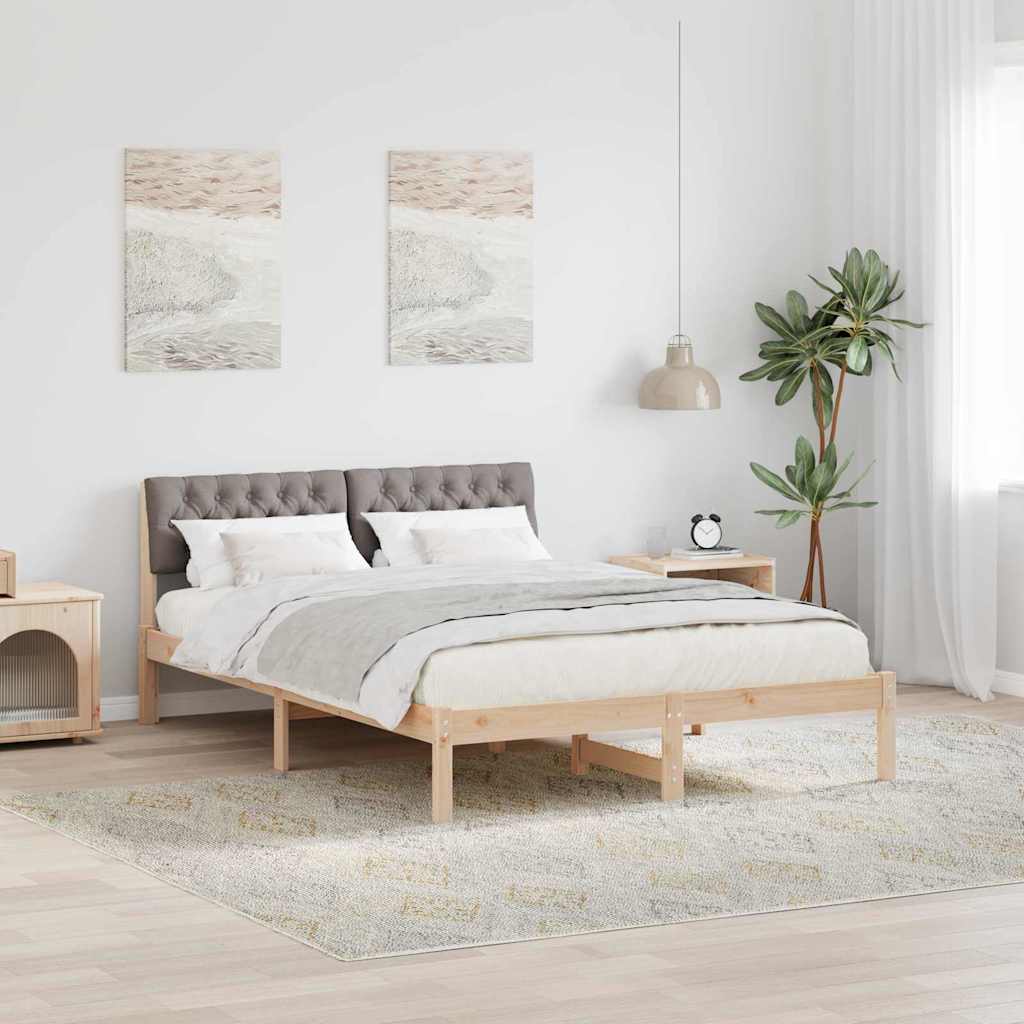 Okvir kreveta Smeđa i taupe 160 x 200 cm Masivna borovina