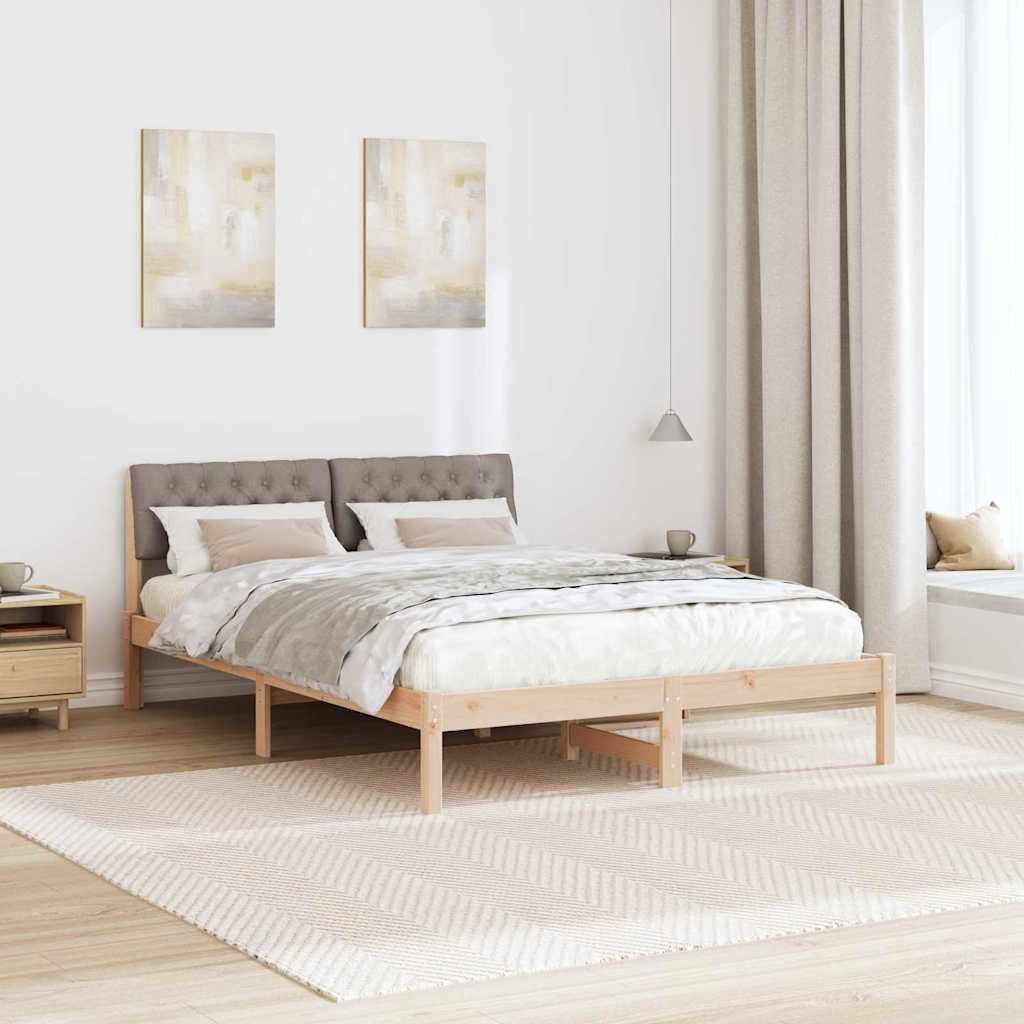Okvir kreveta Smeđa i taupe 160 x 200 cm Masivna borovina
