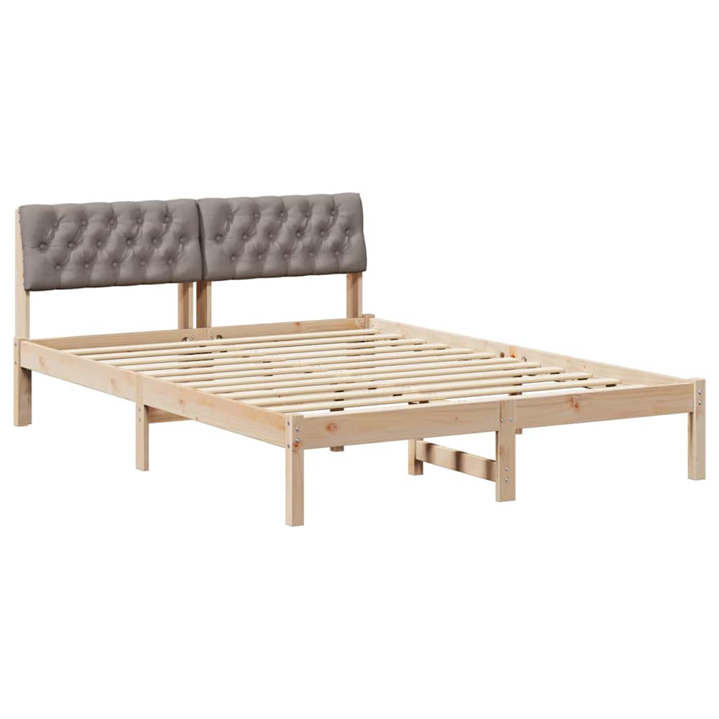 Okvir kreveta Smeđa i taupe 160 x 200 cm Masivna borovina