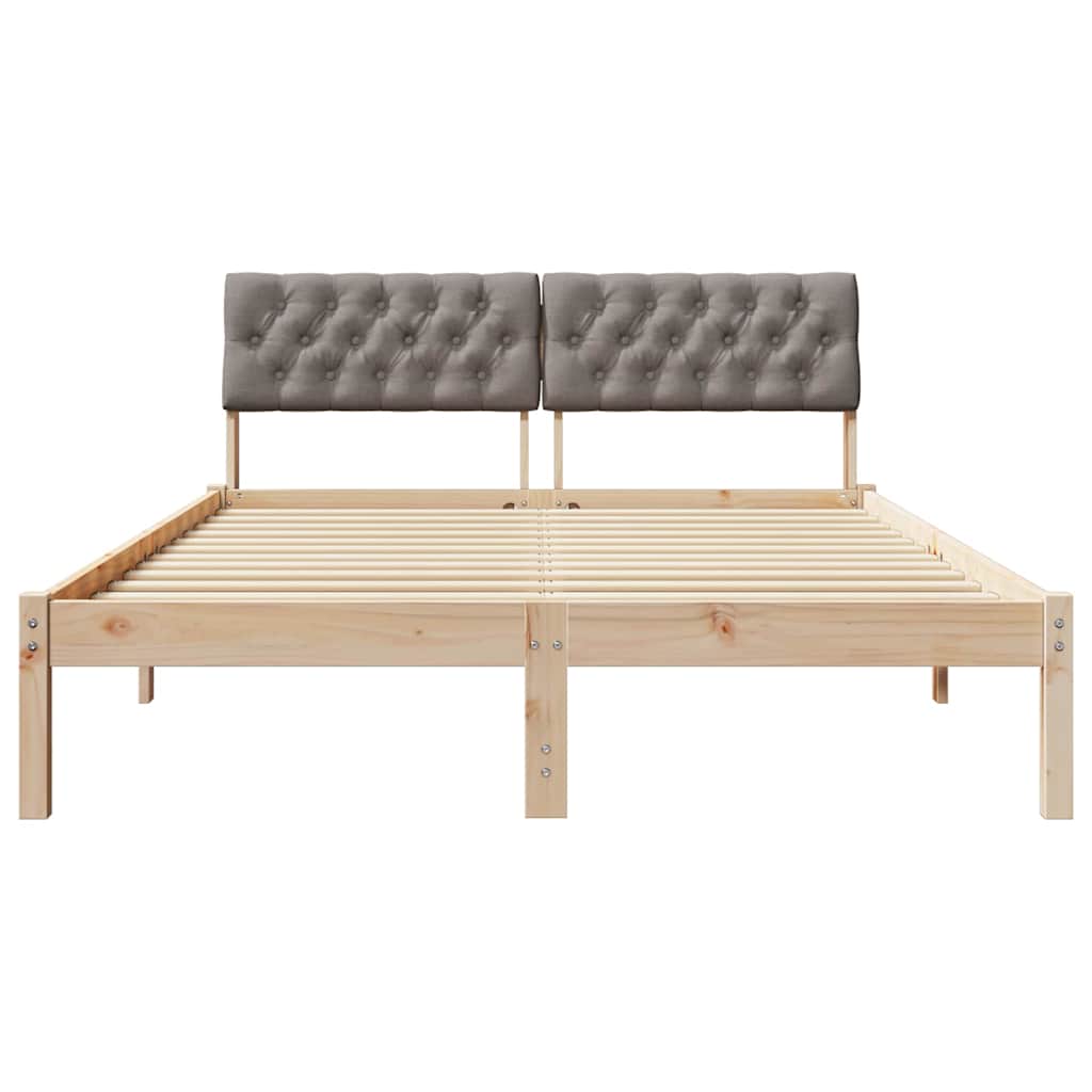 Okvir kreveta Smeđa i taupe 160 x 200 cm Masivna borovina