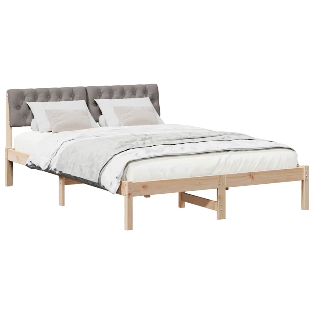Okvir kreveta Smeđa i taupe 160 x 200 cm Masivna borovina
