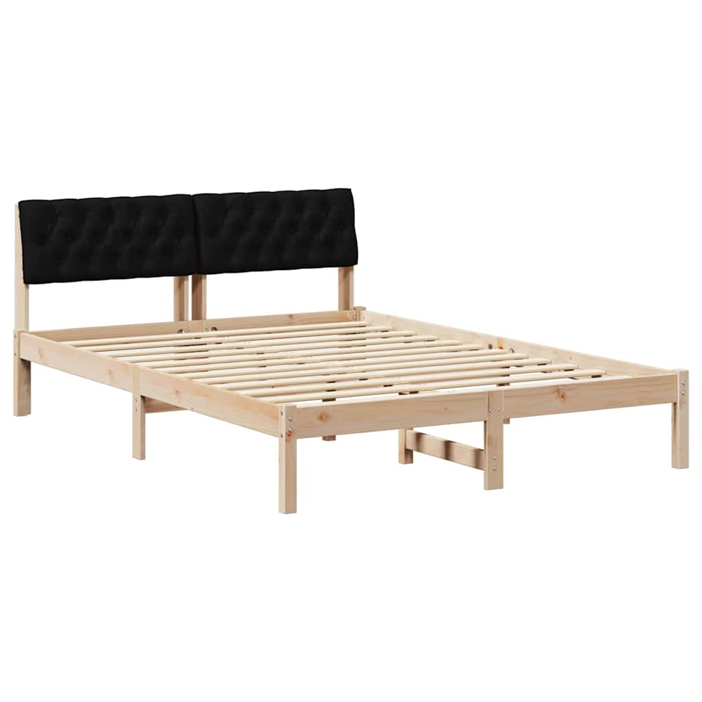 Okvir kreveta Smeđa i crna 150 x 200 cm Masivna borovina
