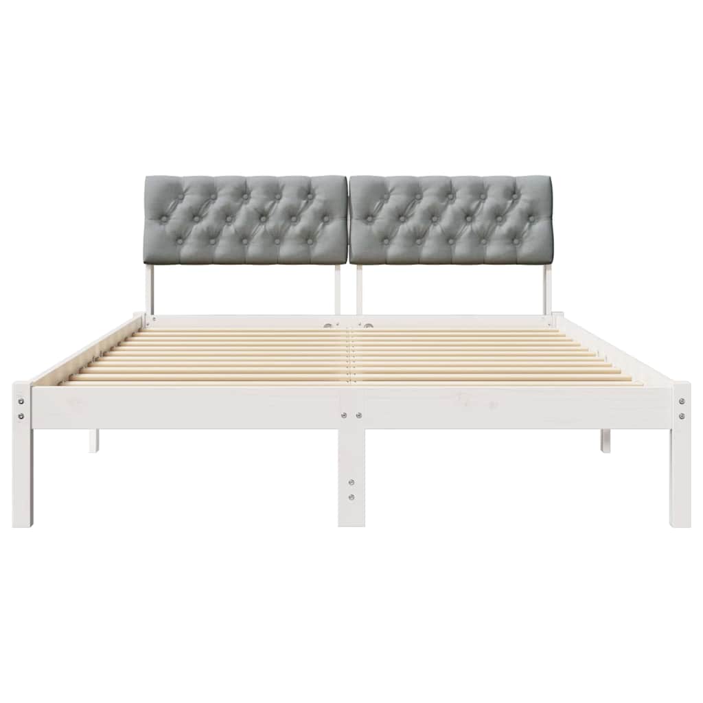 Okvir kreveta s uzglavljem Bijela i svijetlosiva 150 x 200 cm