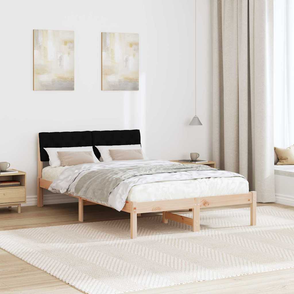Okvir kreveta Smeđa i crna 120 x 200 cm Masivna borovina