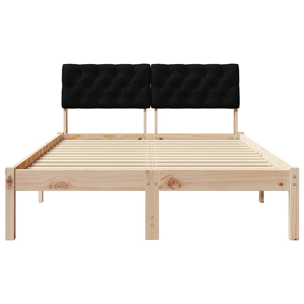 Okvir kreveta Smeđa i crna 120 x 200 cm Masivna borovina