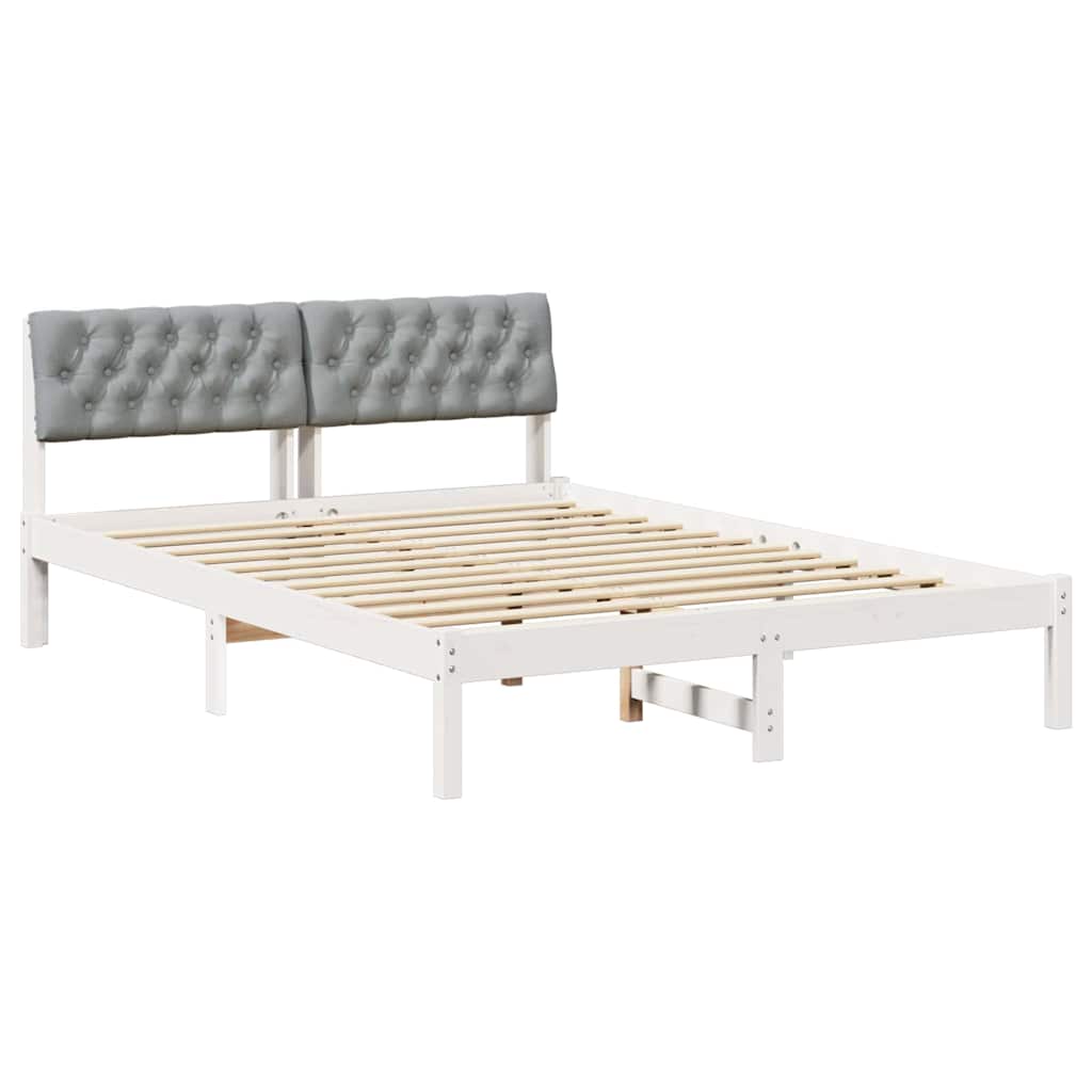 Okvir kreveta s uzglavljem Bijela i svijetlosiva 120 x 200 cm