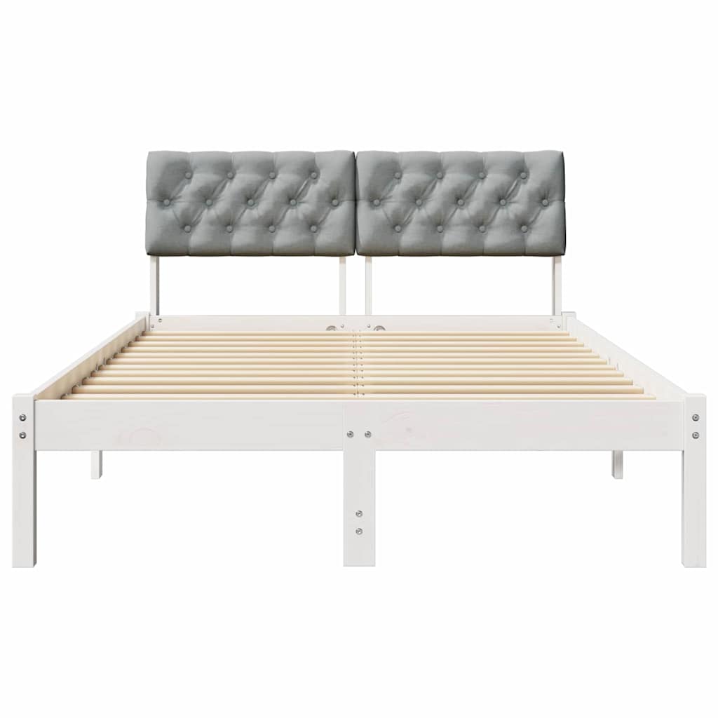 Okvir kreveta s uzglavljem Bijela i svijetlosiva 120 x 200 cm