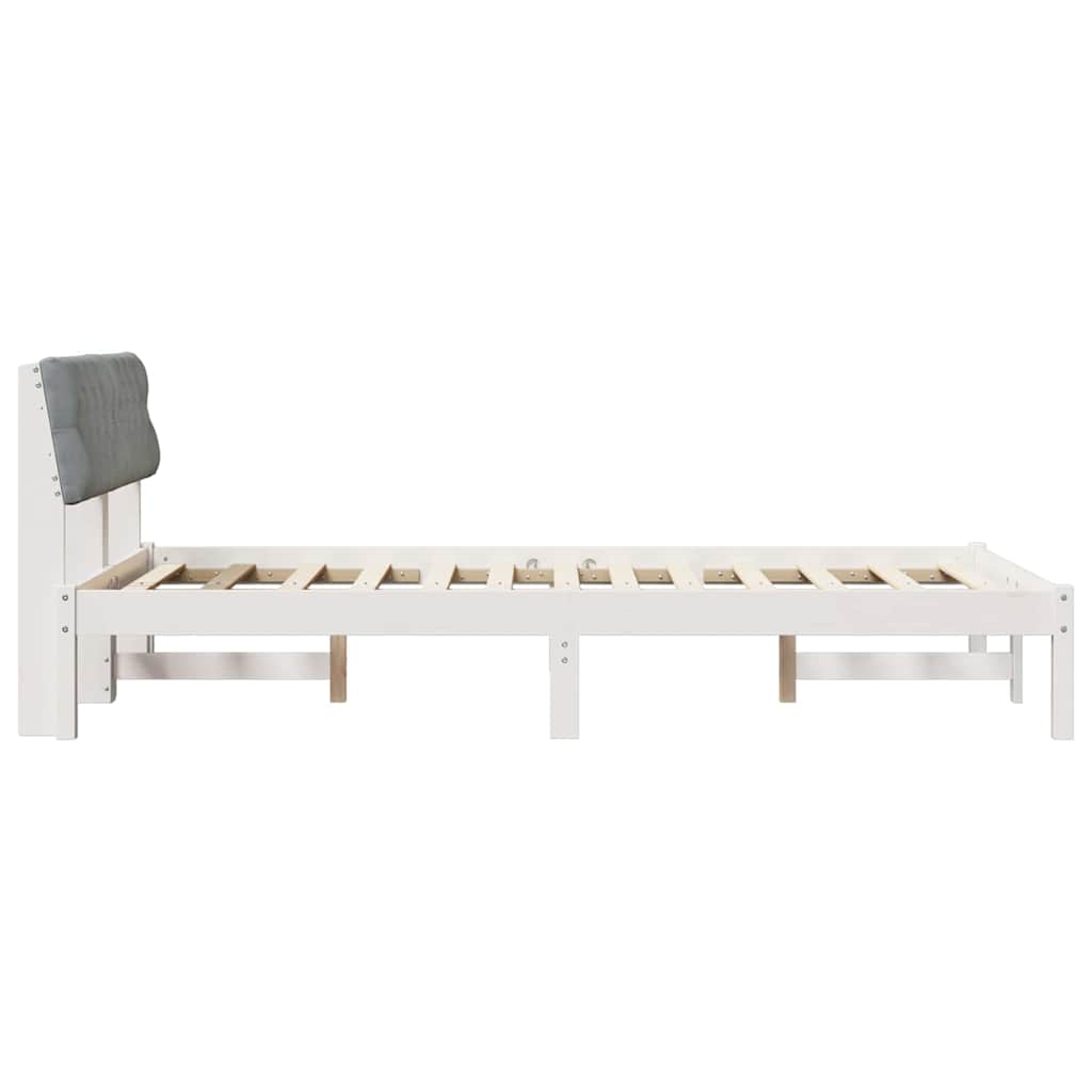 Okvir kreveta s uzglavljem Bijela i svijetlosiva 120 x 200 cm
