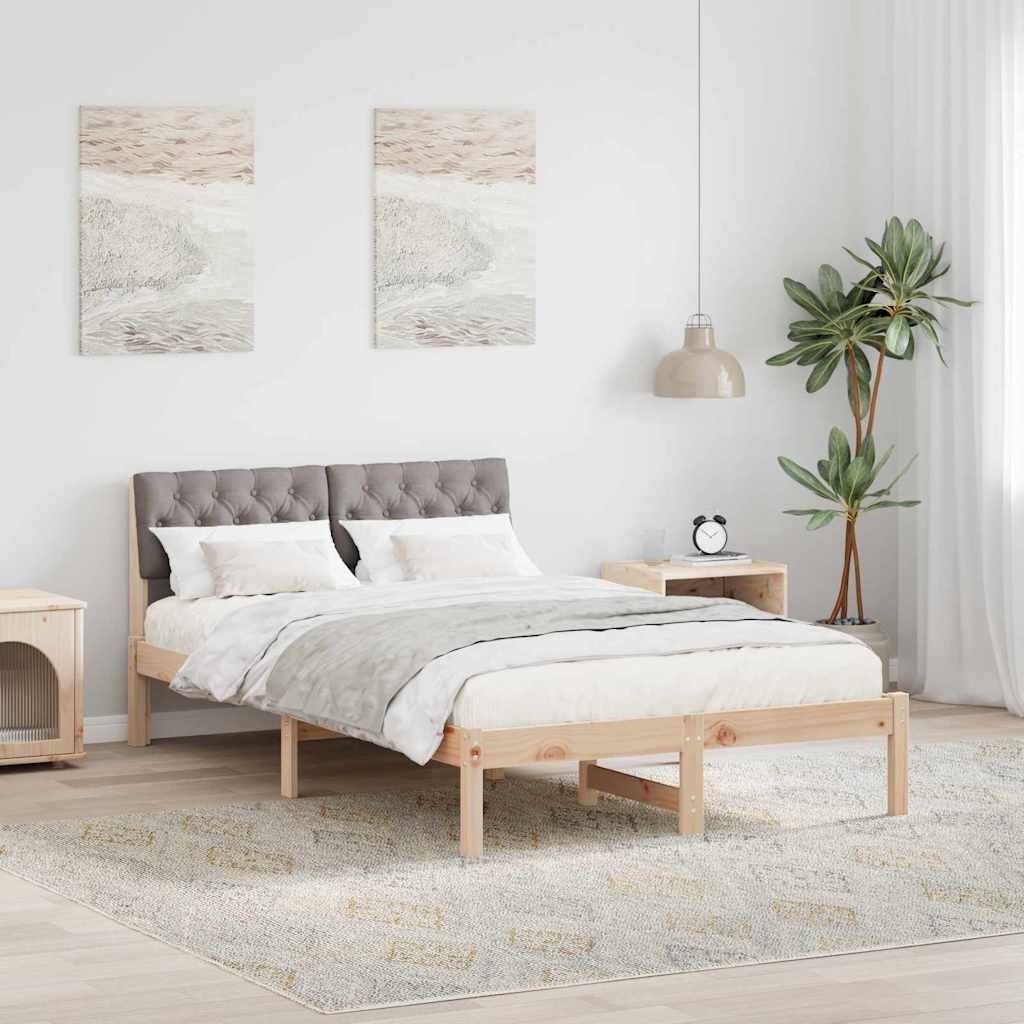 Okvir kreveta Smeđa i taupe 120 x 190 cm Masivna borovina