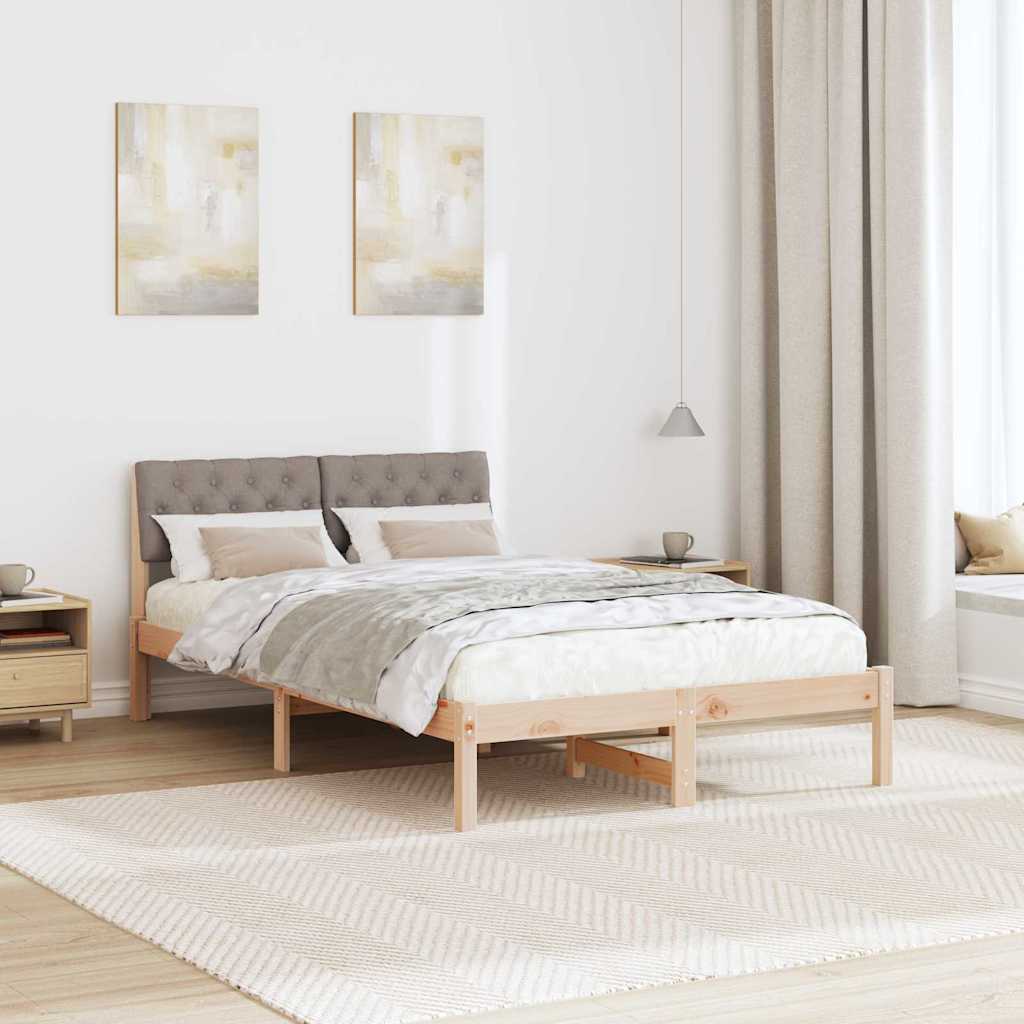 Okvir kreveta Smeđa i taupe 120 x 190 cm Masivna borovina
