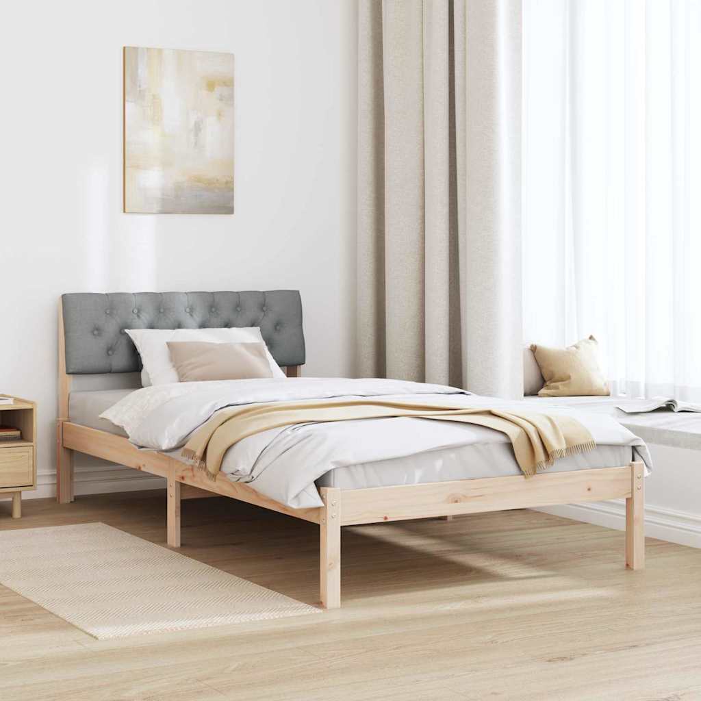 Okvir kreveta s uzglavljem Smeđa i svijetlo siva 100 x 200 cm