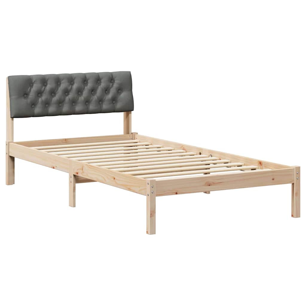 Okvir kreveta smeđe i tamnosivo 100 x 200 cm Masivna borovina