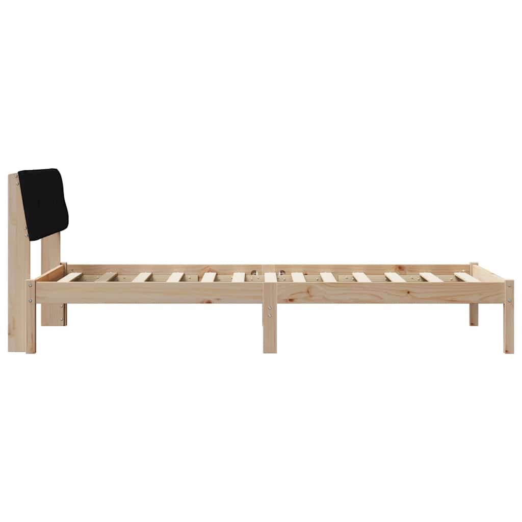Okvir kreveta Smeđa i crna 100 x 200 cm Masivna borovina