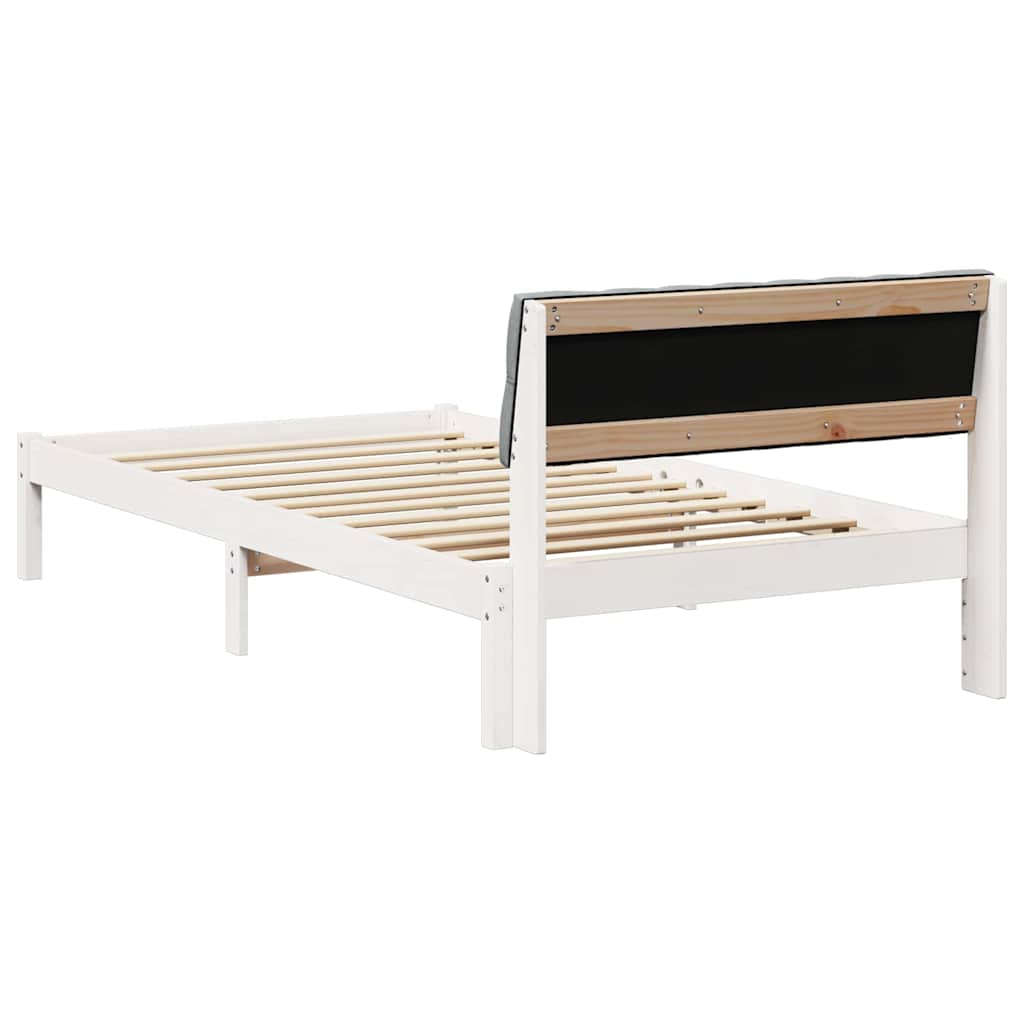 Okvir kreveta s uzglavljem Bijela i svijetlosiva 100 x 200 cm