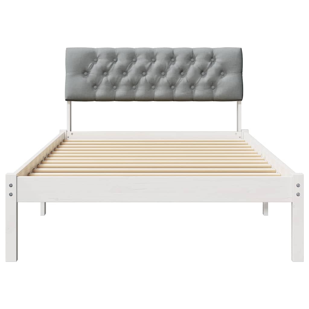 Okvir kreveta s uzglavljem Bijela i svijetlosiva 100 x 200 cm