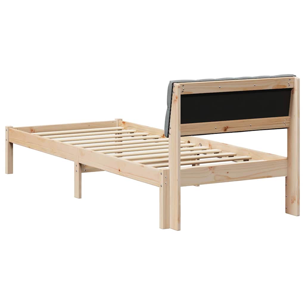Okvir kreveta s uzglavljem Smeđa i svijetlo siva 80 x 200 cm