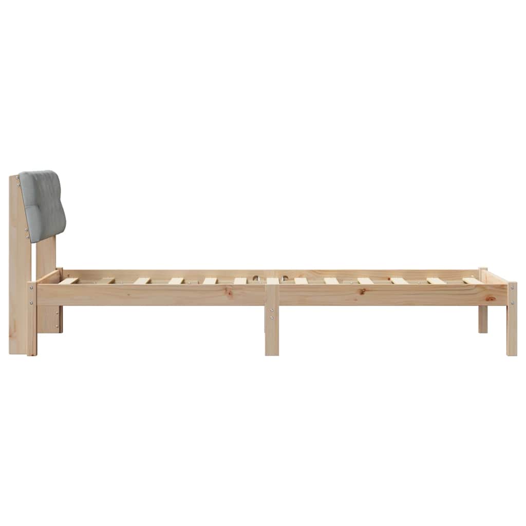 Okvir kreveta s uzglavljem Smeđa i svijetlo siva 80 x 200 cm