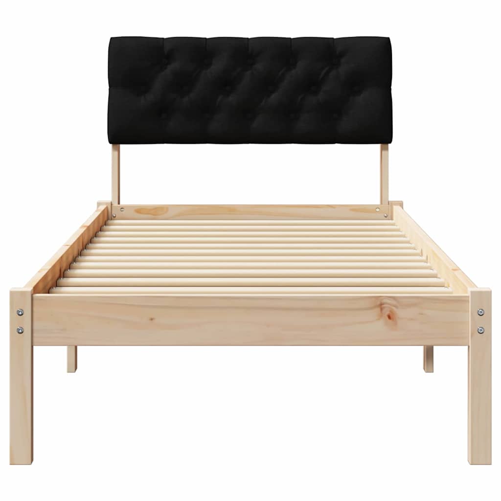 Okvir kreveta Smeđa i crna 80 x 200 cm Masivna borovina