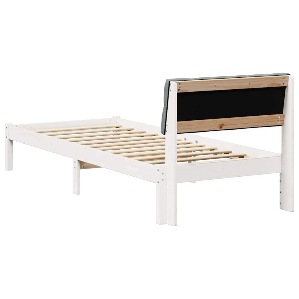 Okvir kreveta s uzglavljem Bijela i svijetlosiva 80 x 200 cm