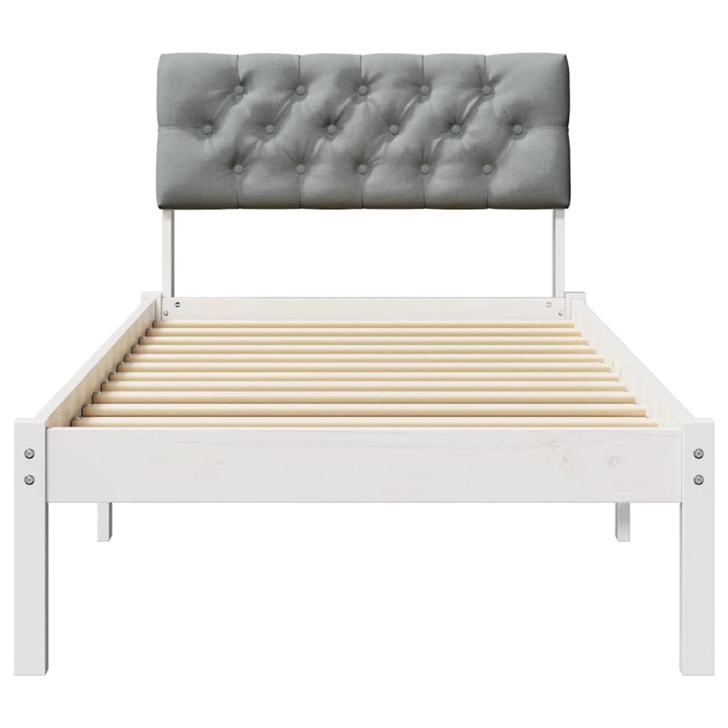 Okvir kreveta s uzglavljem Bijela i svijetlosiva 80 x 200 cm