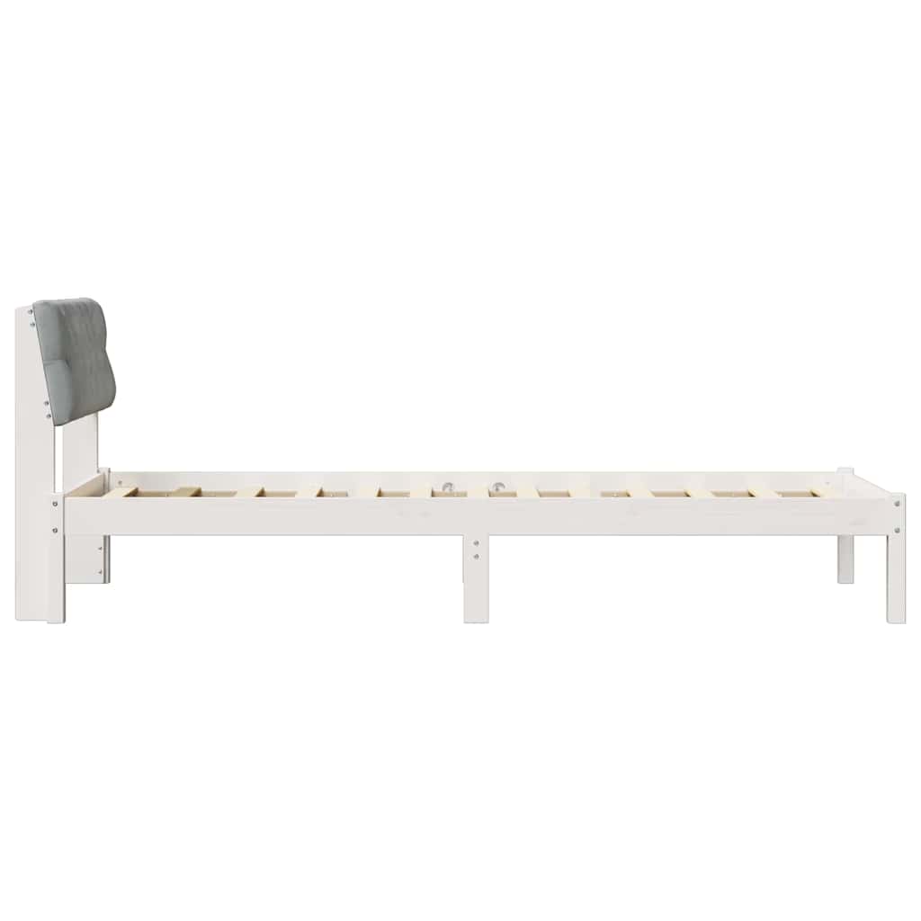 Okvir kreveta s uzglavljem Bijela i svijetlosiva 80 x 200 cm