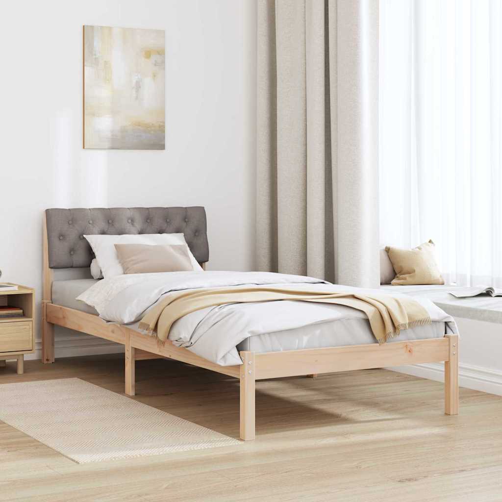 Okvir kreveta Smeđa i taupe 90 x 190 cm Masivna borovina