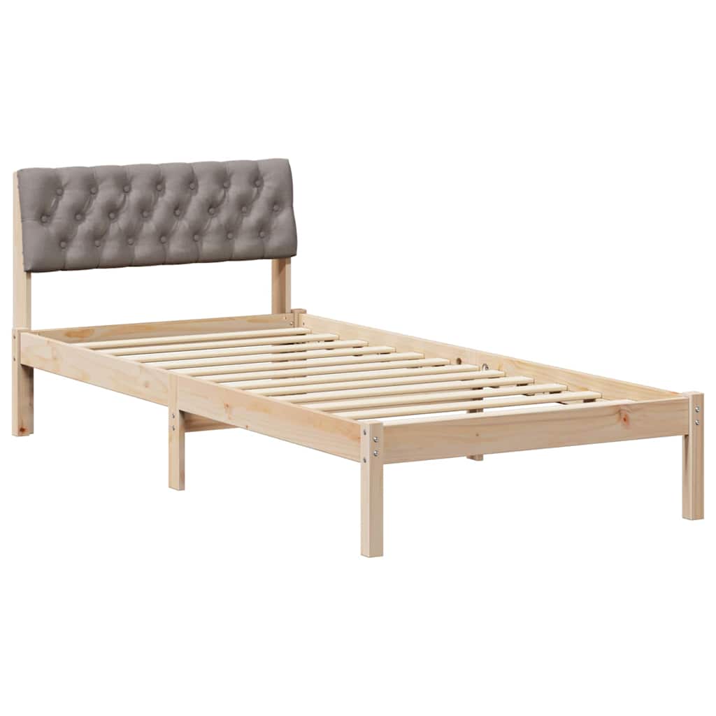 Okvir kreveta Smeđa i taupe 90 x 190 cm Masivna borovina
