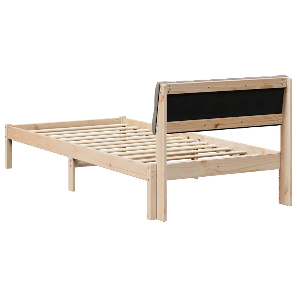 Okvir kreveta Smeđa i taupe 90 x 190 cm Masivna borovina