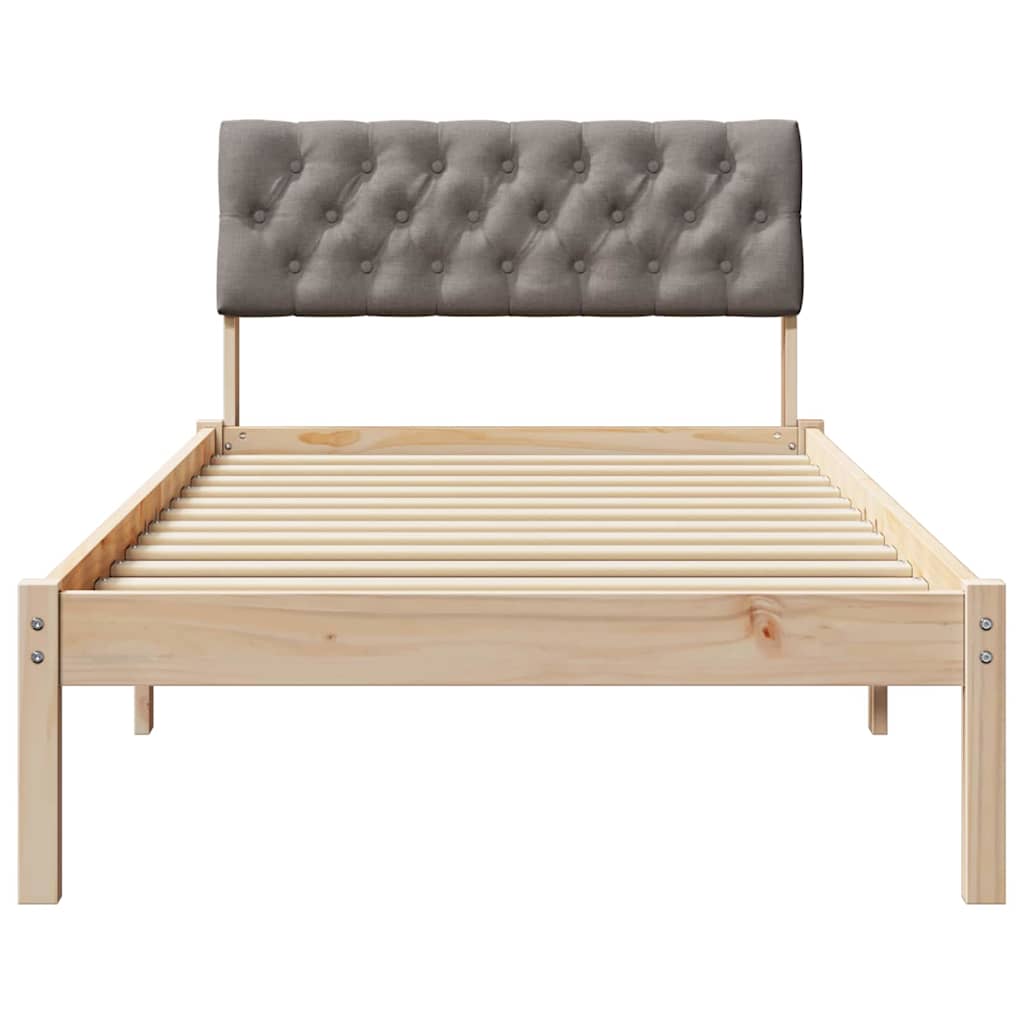 Okvir kreveta Smeđa i taupe 90 x 190 cm Masivna borovina