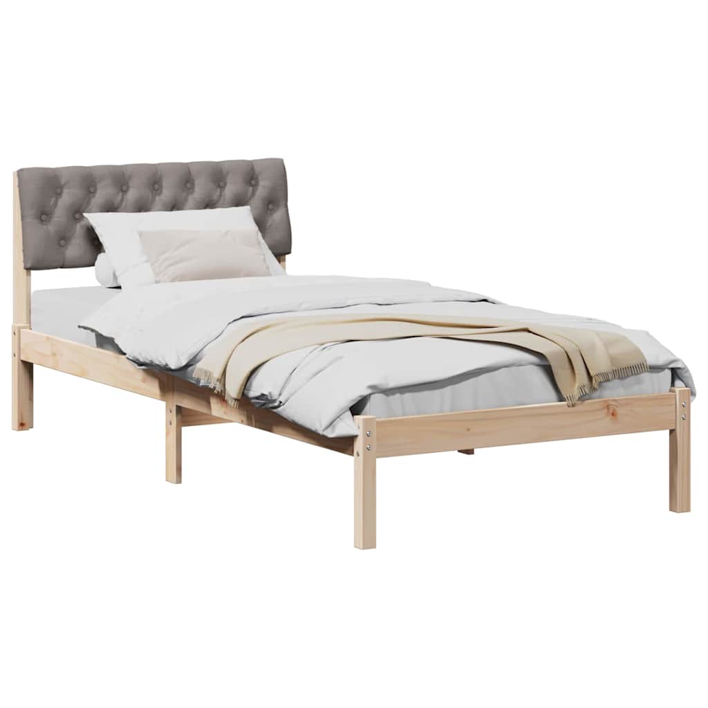 Okvir kreveta Smeđa i taupe 90 x 190 cm Masivna borovina