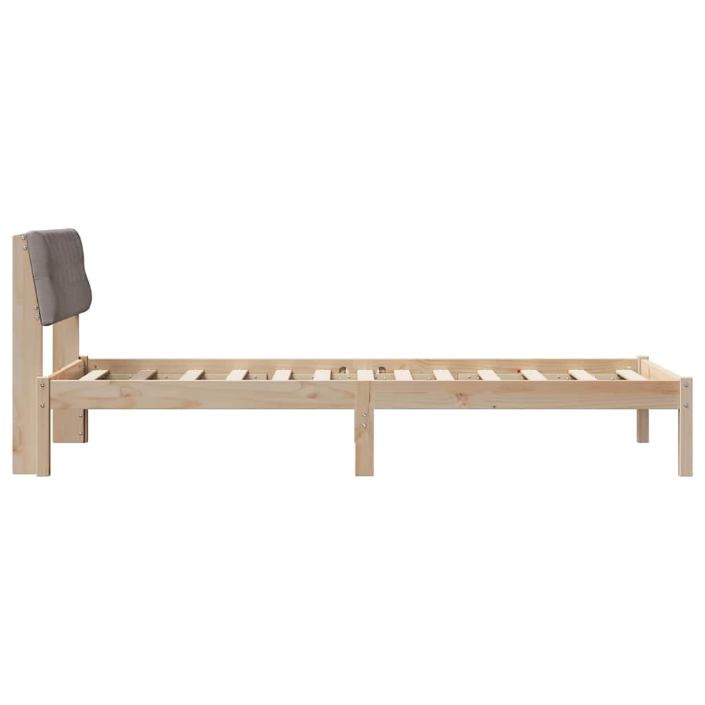 Okvir kreveta Smeđa i taupe 90 x 190 cm Masivna borovina
