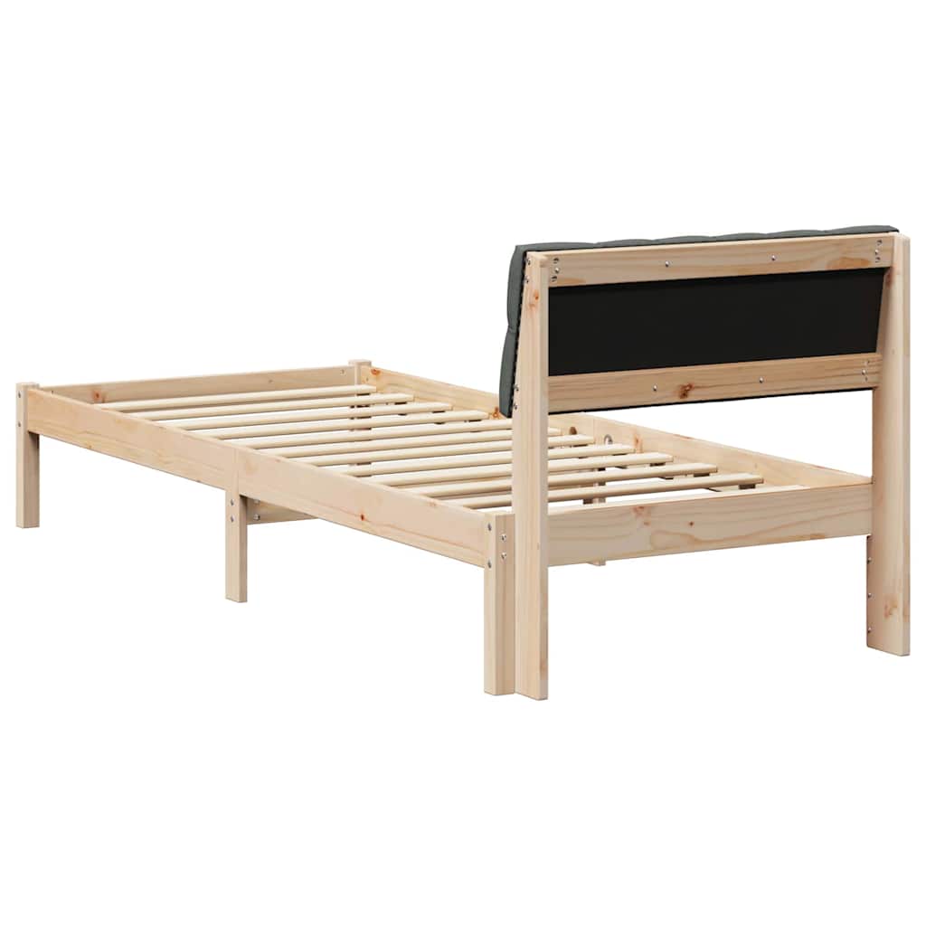 Okvir kreveta smeđe i tamnosivo 75 x 190 cm Masivna borovina